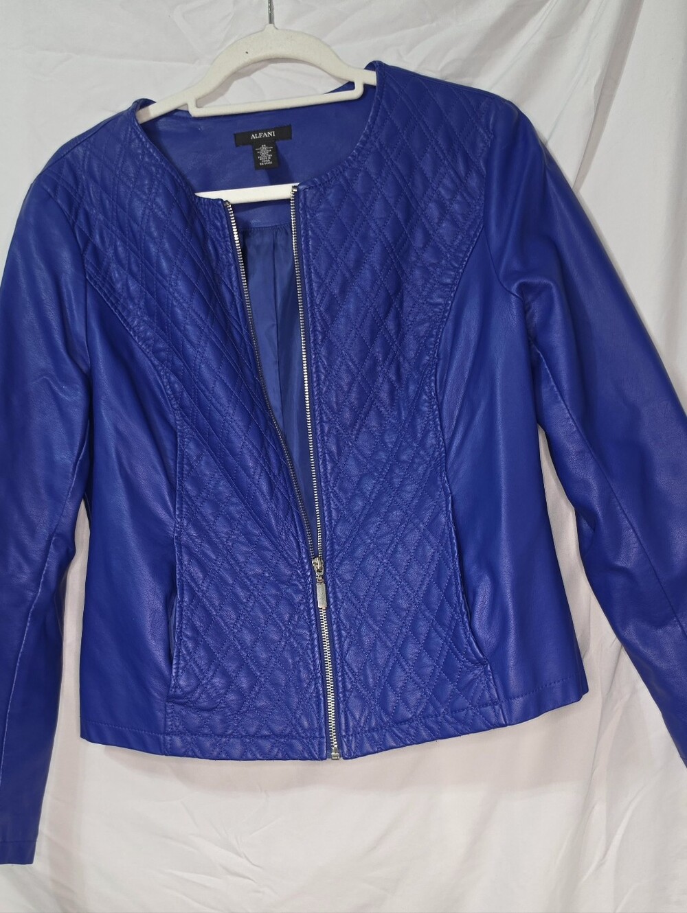 Alfani Royal Blue Faux Leather Jacket